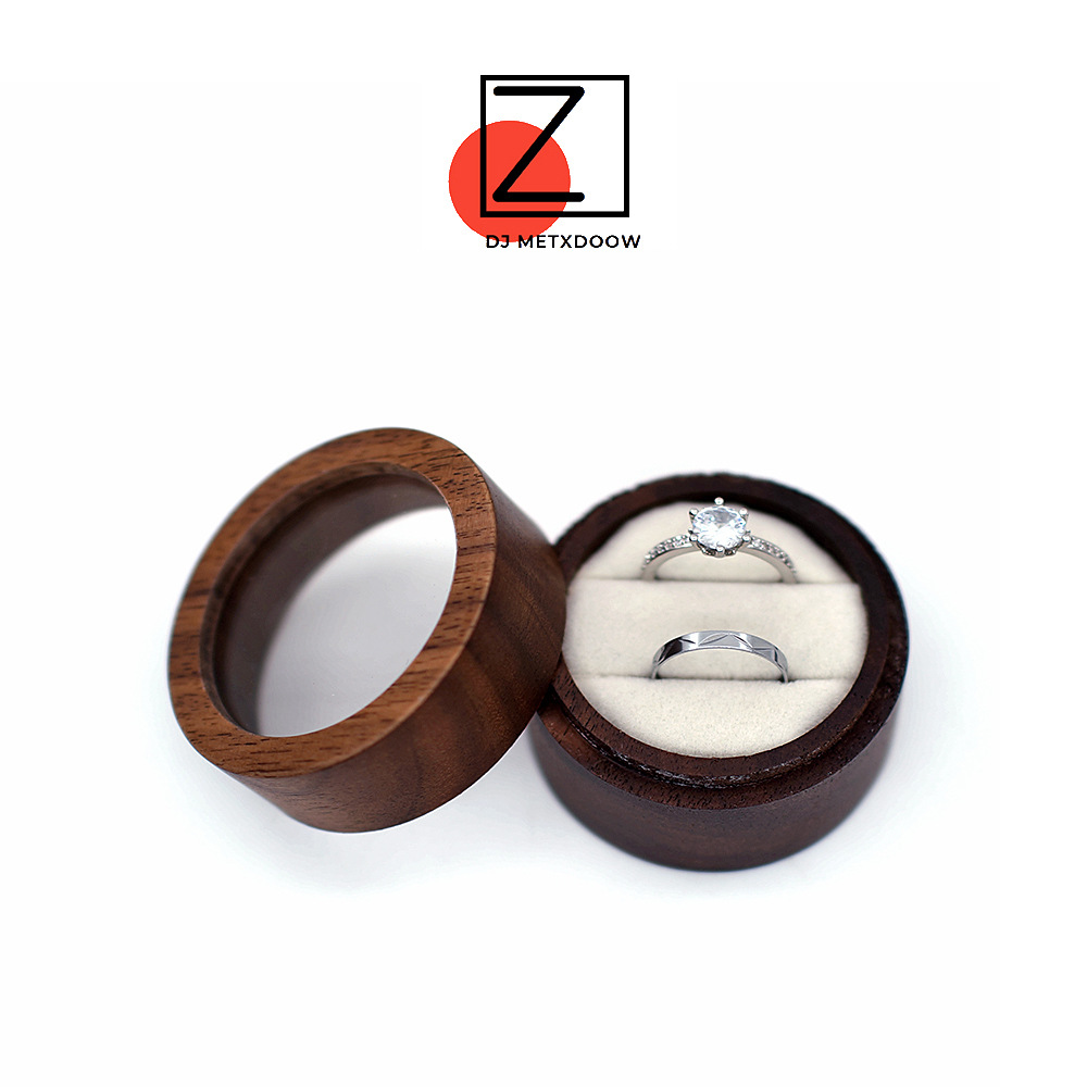 Wedding ring box proposal ceremony diamond ring box wedding exchange wooden ring box storage carrying lettering lover gift