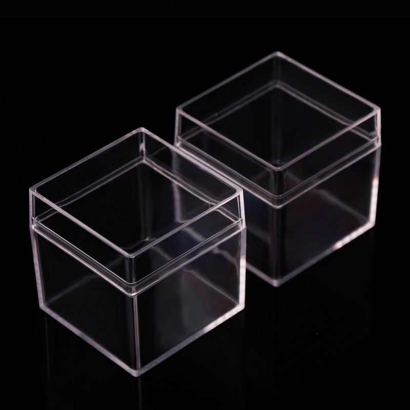 5cm square box transparent plastic box PS heaven and earth cover square box cookies sugar box packaging box storage box