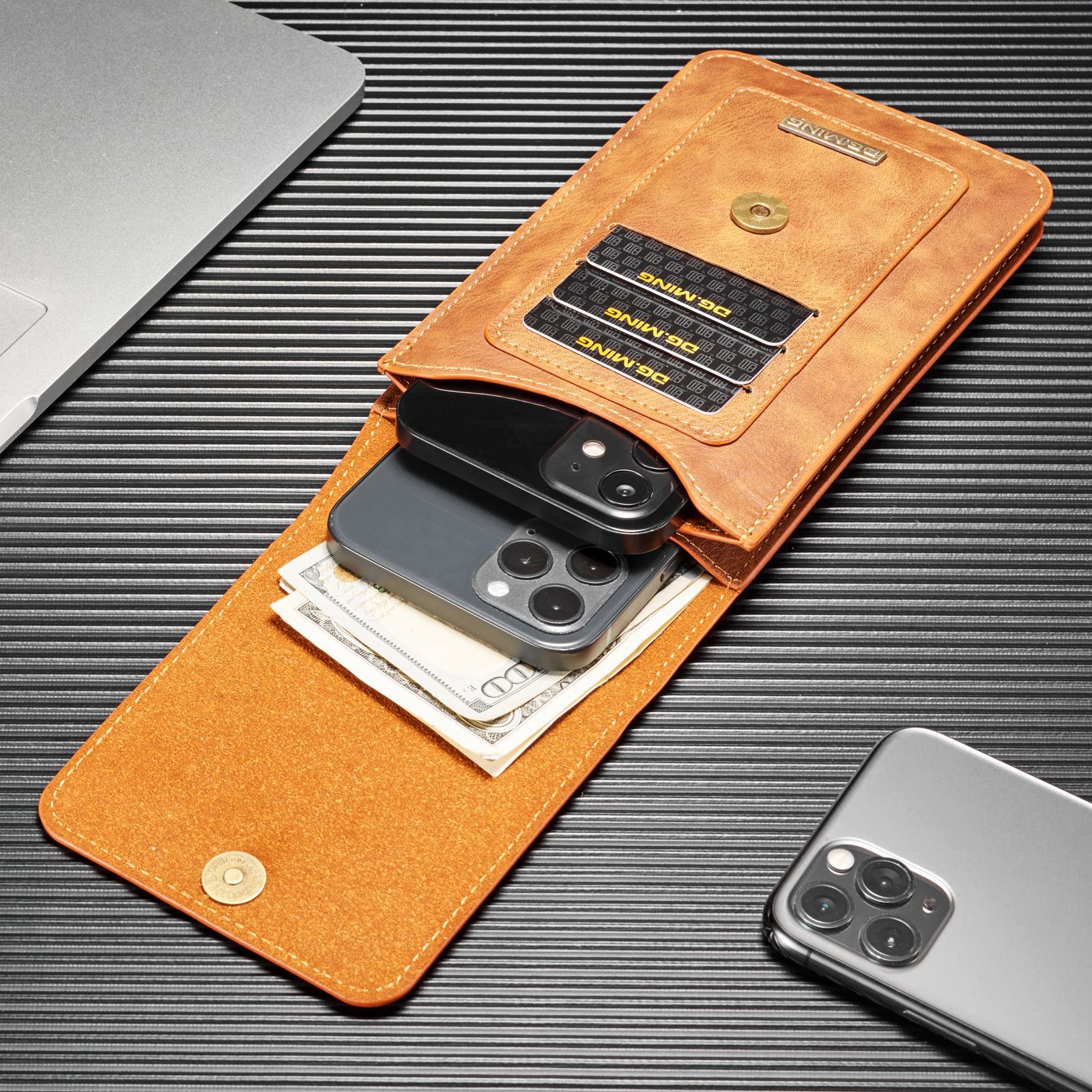 DG.MING large 6.5 inch universal mobile phone waist bag for iPhone12/11Pro MAX/7/8p/XR_voghion.com
