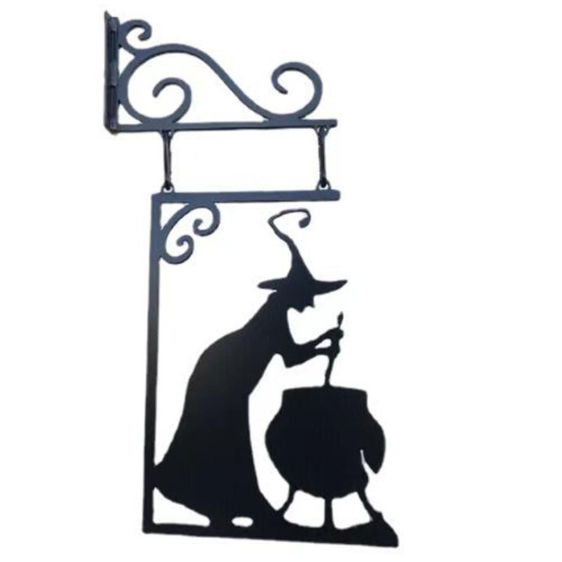 Leaky Cauldron cross-border hot Halloween witch metal iron crafts courtyard pendant ornaments