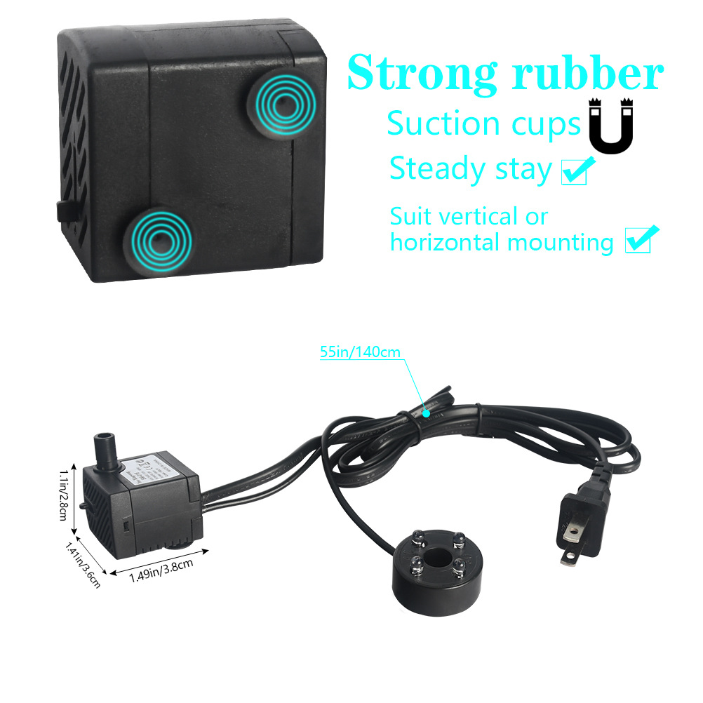 SM-016 with 4 Lights 2W fish tank submersible pump fish tank filter rockery landscaping