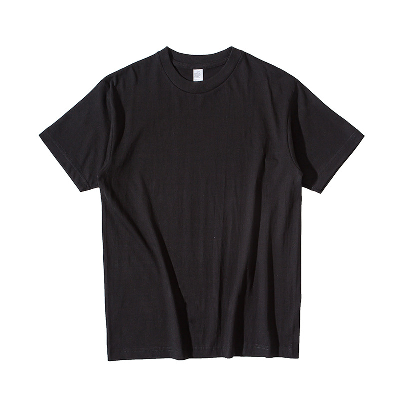 New 220g thick shoulder cotton crew neck short sleeve T-shirt white top base shirt summer women's wholesale