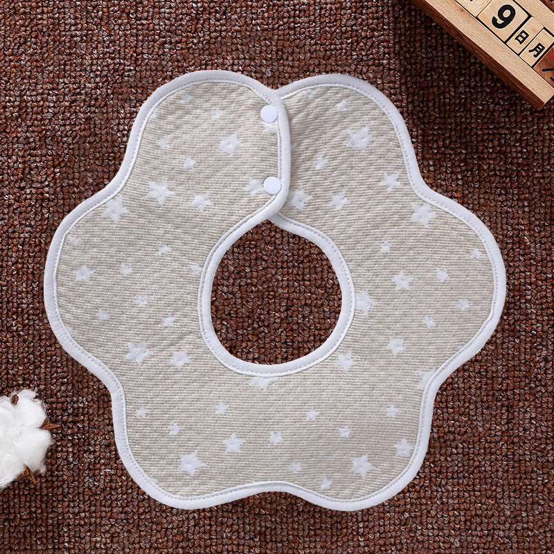 New baby bib waterproof octagonal baby supplies 360 degrees snap petals newborn bib mother and baby