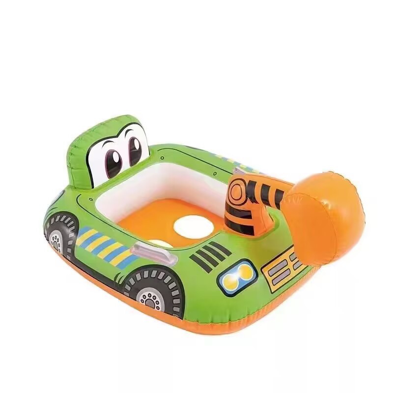Children's cartoon car boat infant swimming police car seat ring dirt car will be called Water Car boat wholesale