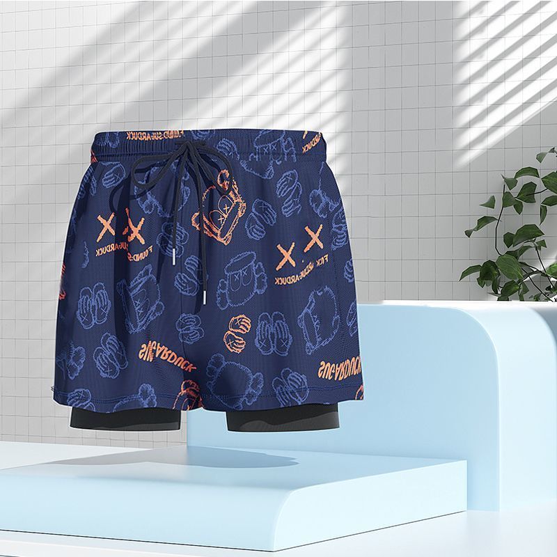 Orange Bear [three-point swimming trunks]]