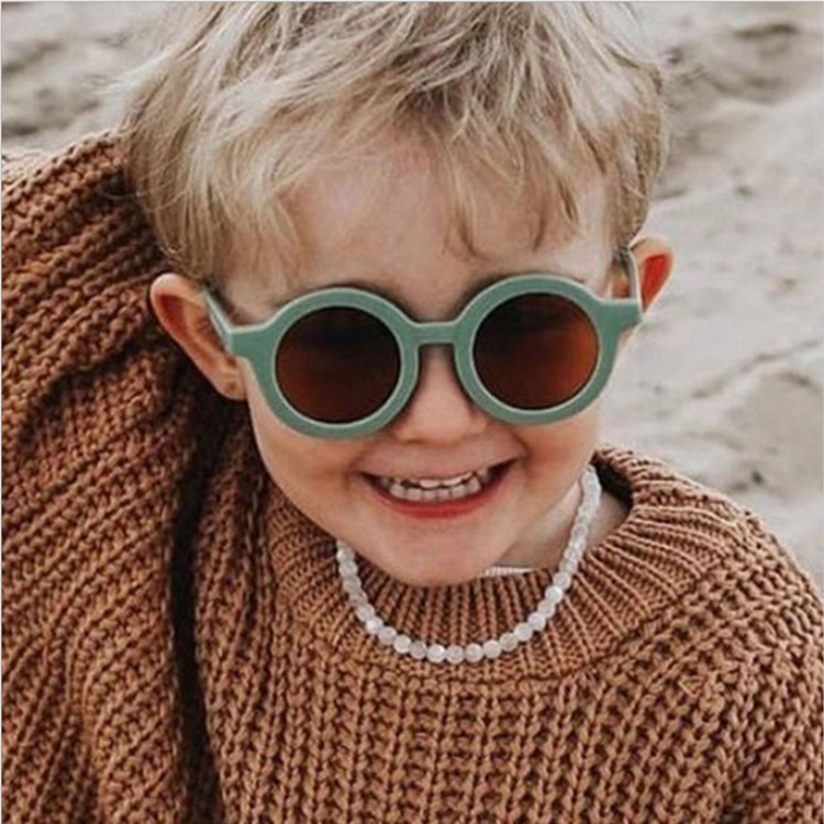 Ins Explosive Children's Sunglasses Wholesale Trendy Retro Baby Korean Style Boys and Girls Sunglasses in stock Cat excrement Cafe