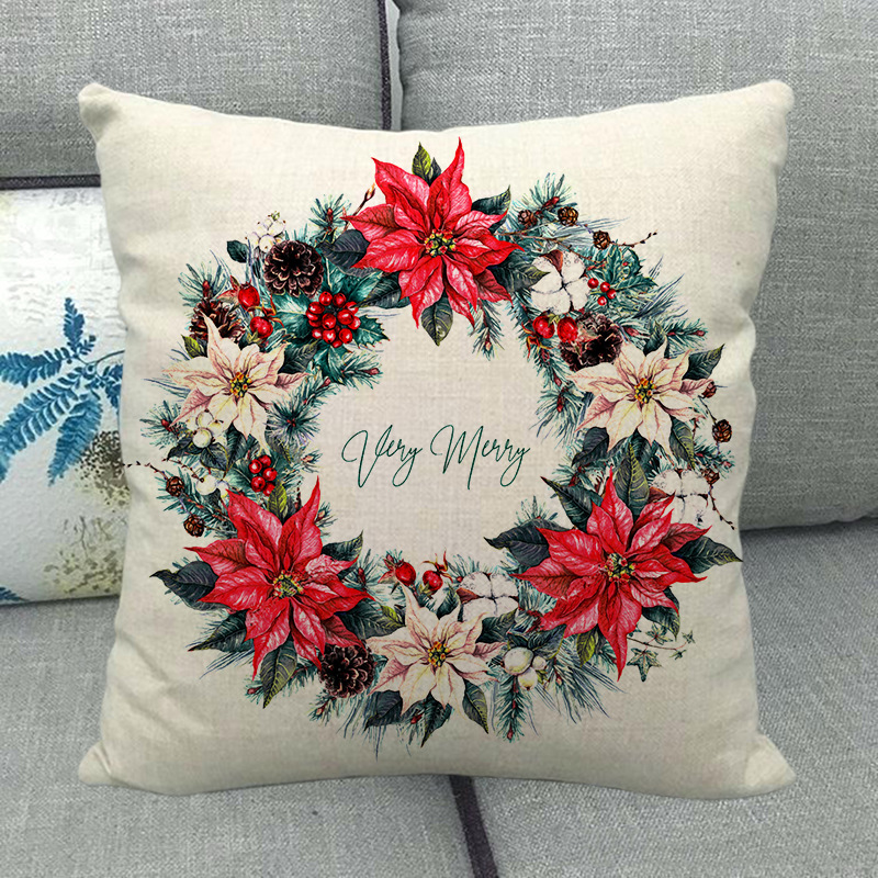 Wreath Bird Pattern Linen Cross-border Special Explosions Sofa Pillow Cushion Pillow Case ZX509