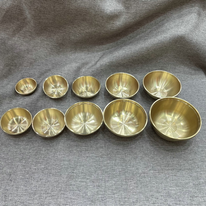 Brass thickened copper bowl tableware decoration suit size bowl copper household home decoration Buddha worship supplies worship jewelry