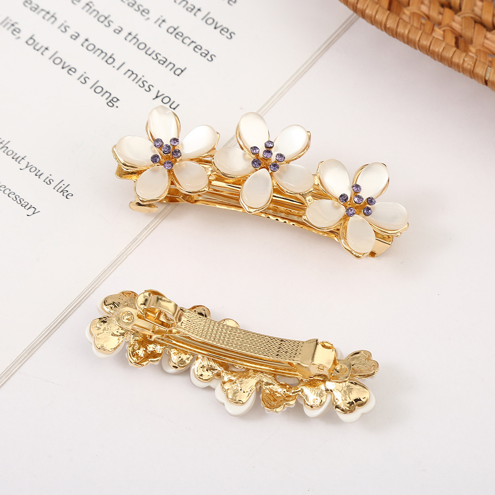 South Korea rhinestone bow hairpin women's new opal diamond hair accessories crystal ponytail clip top clip wholesale
