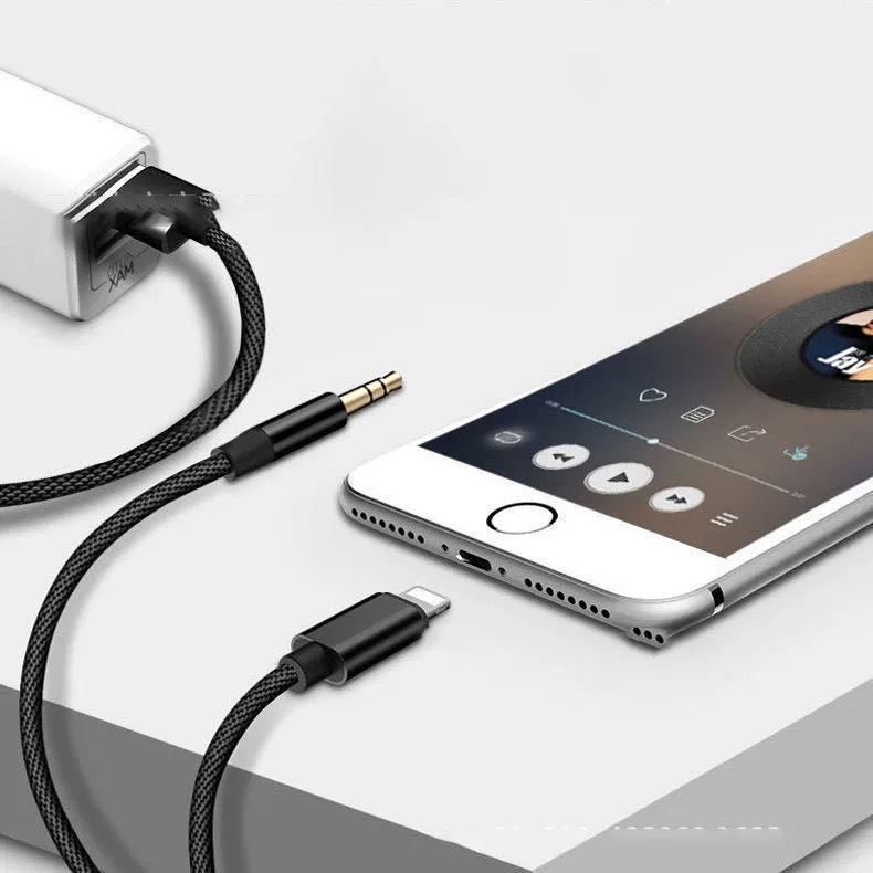 Applicable to iPhone8 audio cable AUX car USB charging listening music two-in-One X Apple 7plus connecting adapter cable