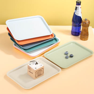 Nordic Rectangular Dining Tray Ins Style Household Tea Cup Plastic Storage Tray Restaurant Kindergarten Tray