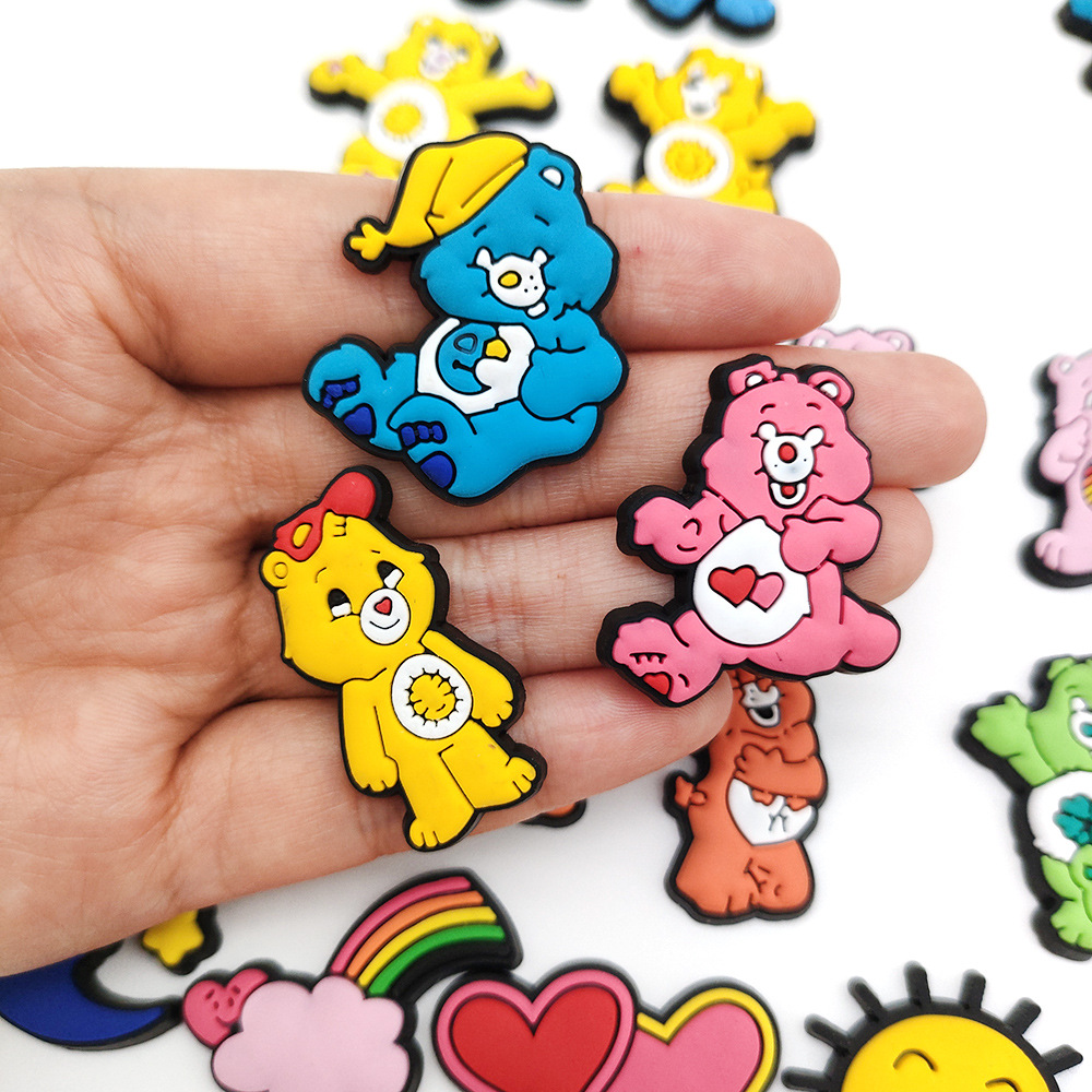 suit Rainbow Bear Series Shoe Flower Shoe Buckle Classic Cartoon Hole Shoe Accessories Decorative Buckle PVC Shoe Flower