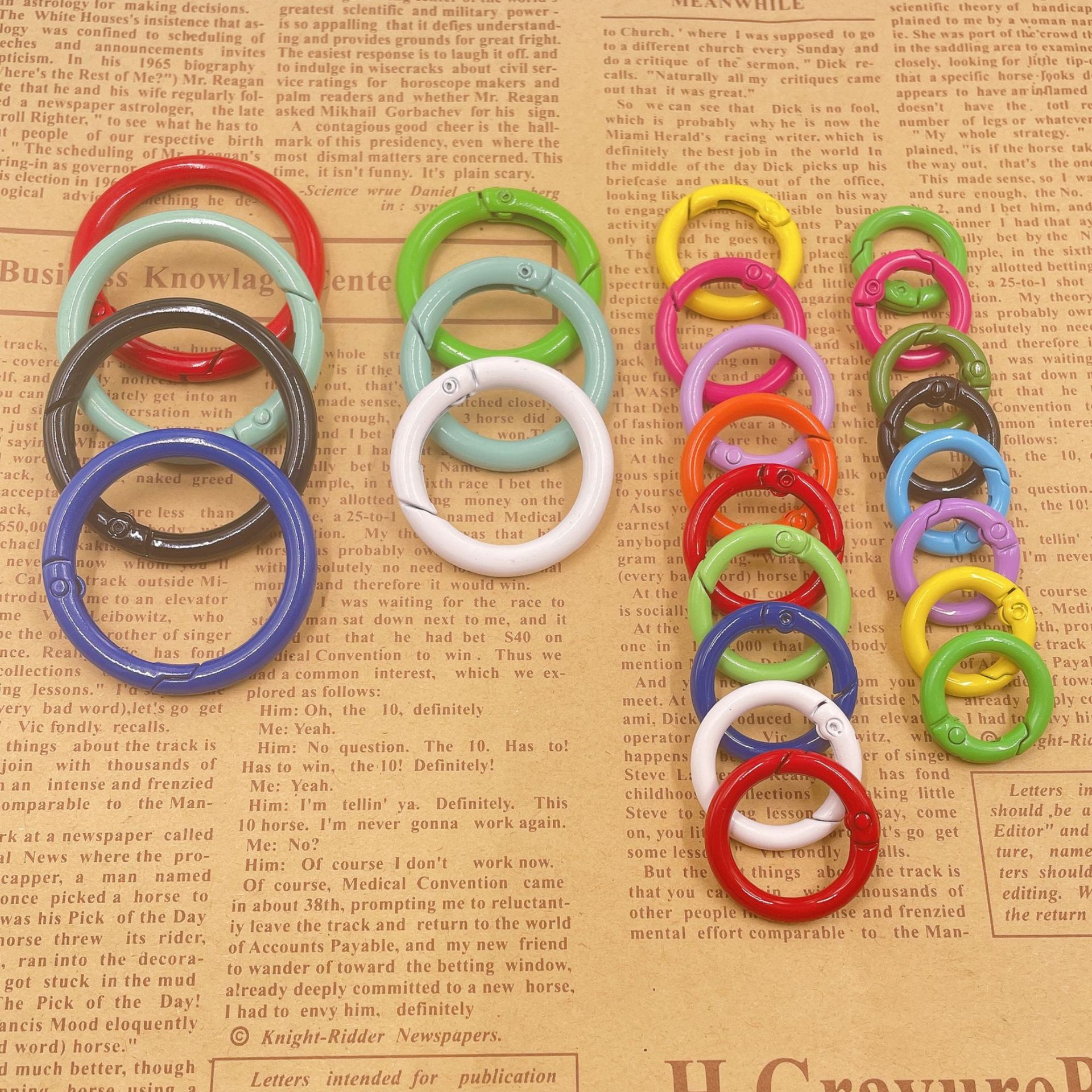 Color alloy Paint Spring buckle round opening spring ring ring buckle earphone key chain diy jewelry accessories