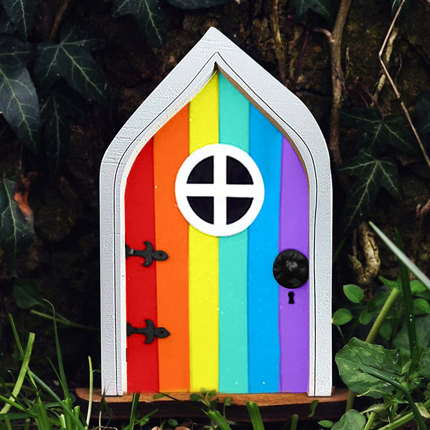 Spot Amazon Elf Fairy Door Fairy Door Courtyard Wooden Miniature Fairy Dwarf Door Tree Decoration