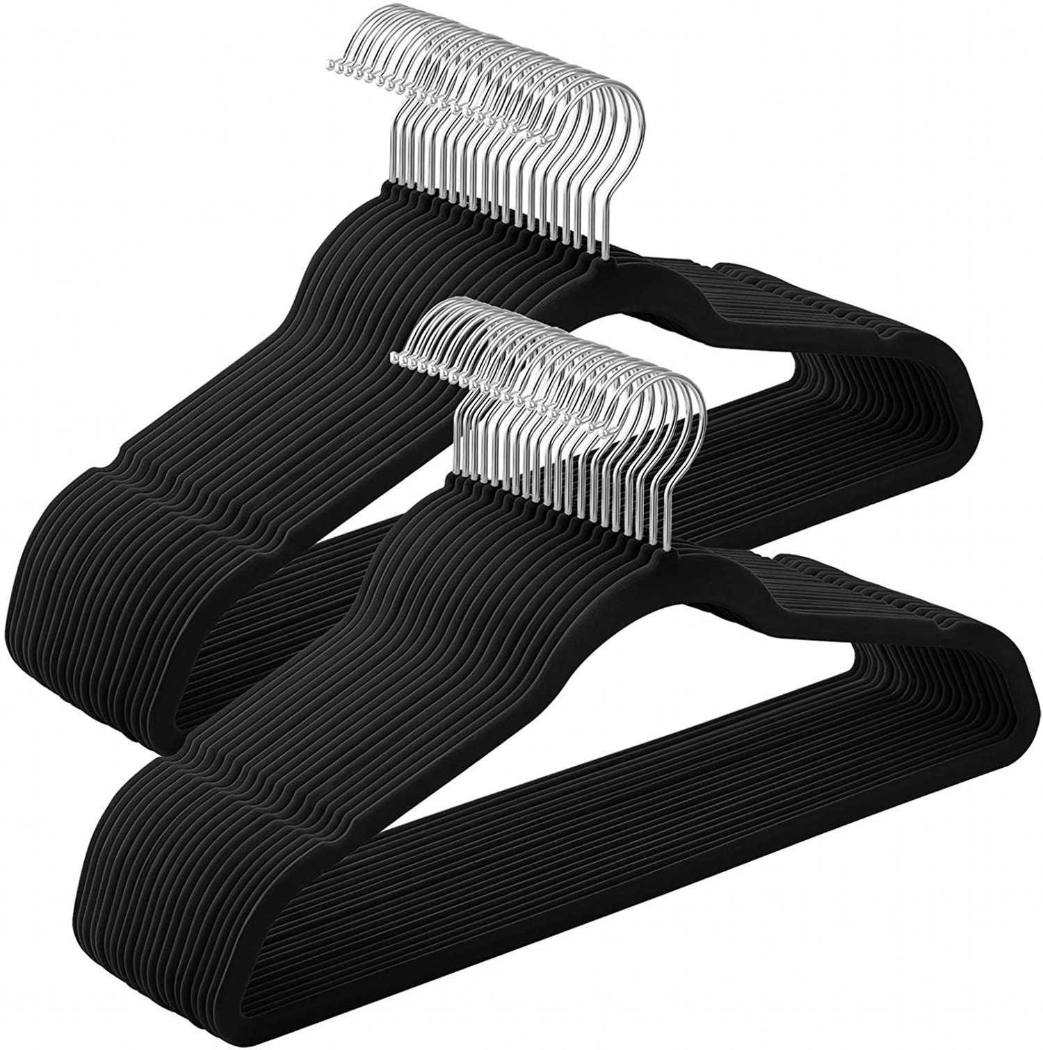 [Cross-border exclusive] 45cm flocking hanger adult clothes hanger flannel plastic hanger magic clothes rack