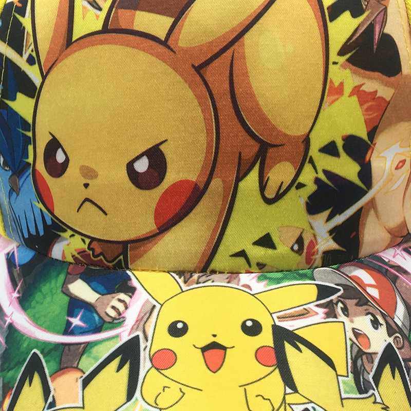 Foreign Trade Cartoon Pokemon Baseball Cap Pikachu Children's Hat Cap Pocket Monster Anime Sun Hat