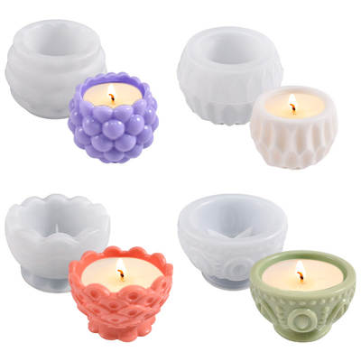 Factory spot crystal drop glue epoxy resin gold bottle pattern Bowl Cup storage Candle Candle Holder silicone mold