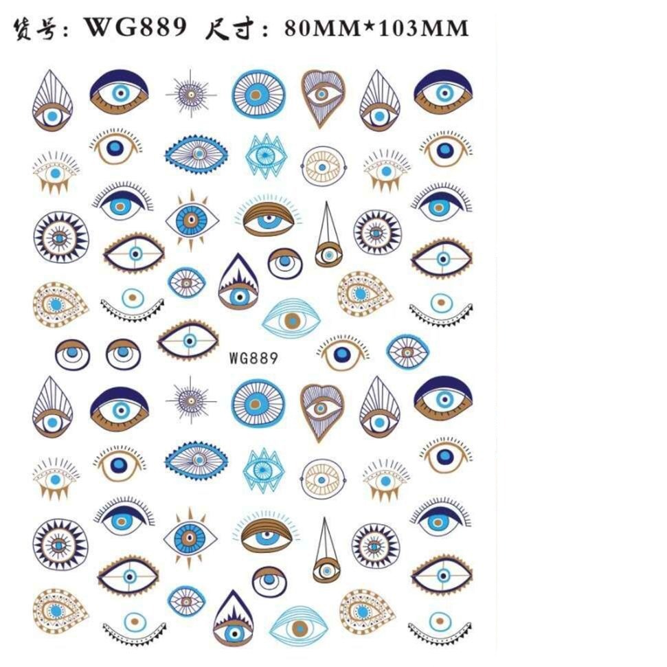 Devil's Eye Nail Art Sticker Spot Cross-border E-Commerce Blue Color Eyes Devil's Eye Nail Art Sticker