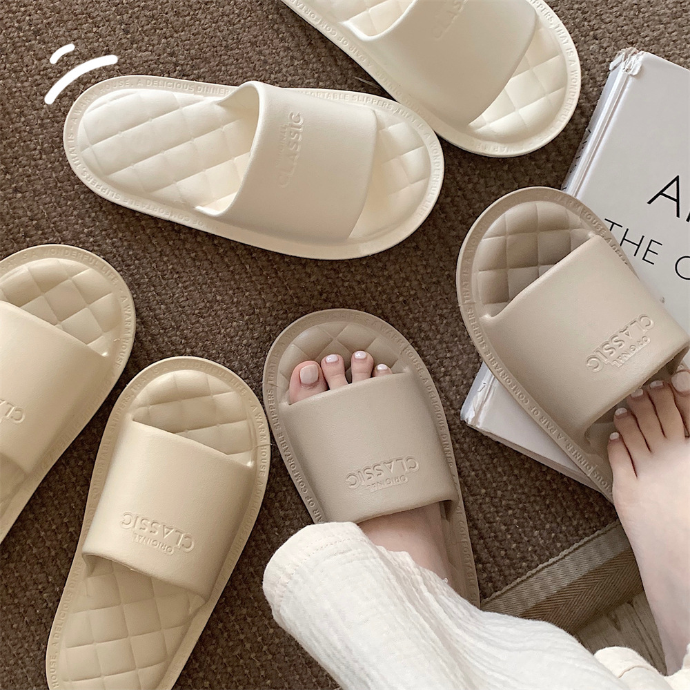 Women's Home Indoor Bathroom Slippers Simple New Cyber Celebrity Lightweight Soft Bottom Comfortable Summer Slippers