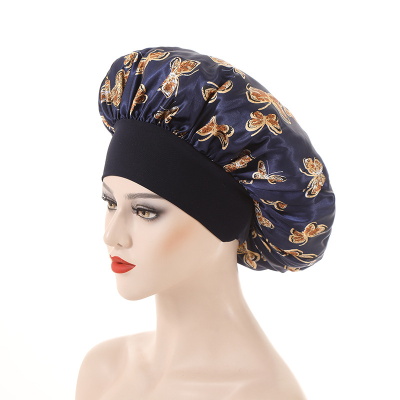 蝶型アマゾンの人気色丁牛乳糸の広い縁の高弾力睡眠帽36直径bonnet cap|undefined