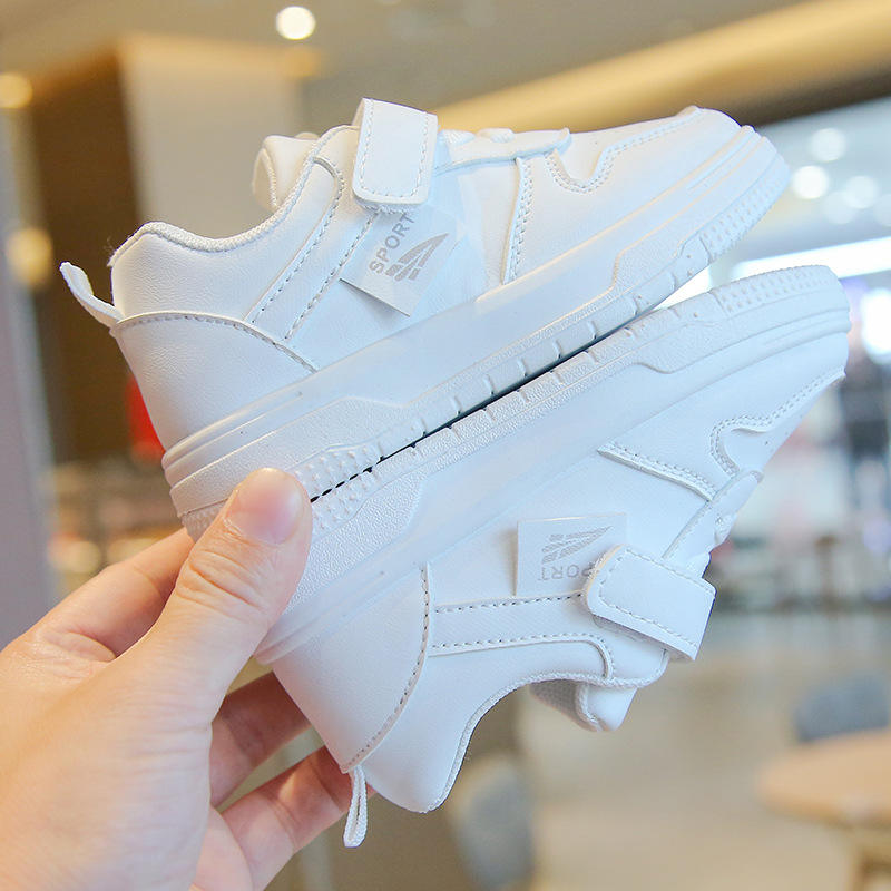 Children's white shoes 2024 Spring and Autumn new boys and girls sneaker breathable casual board shoes soft bottom baby shoes single