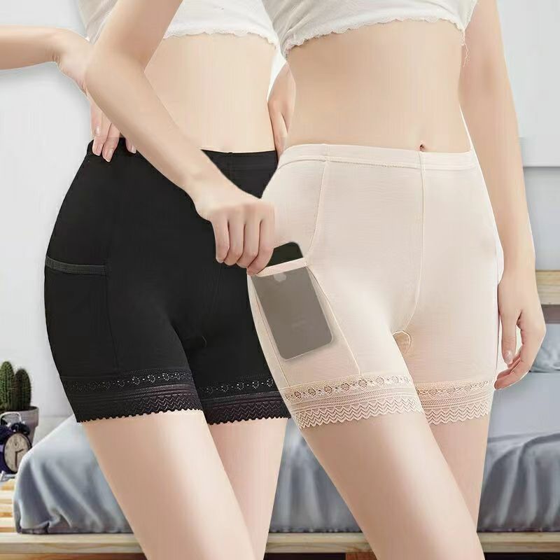 Summer modal safety pants wholesale pocket leggings anti-light plus size high waist three-point insurance pants breathable