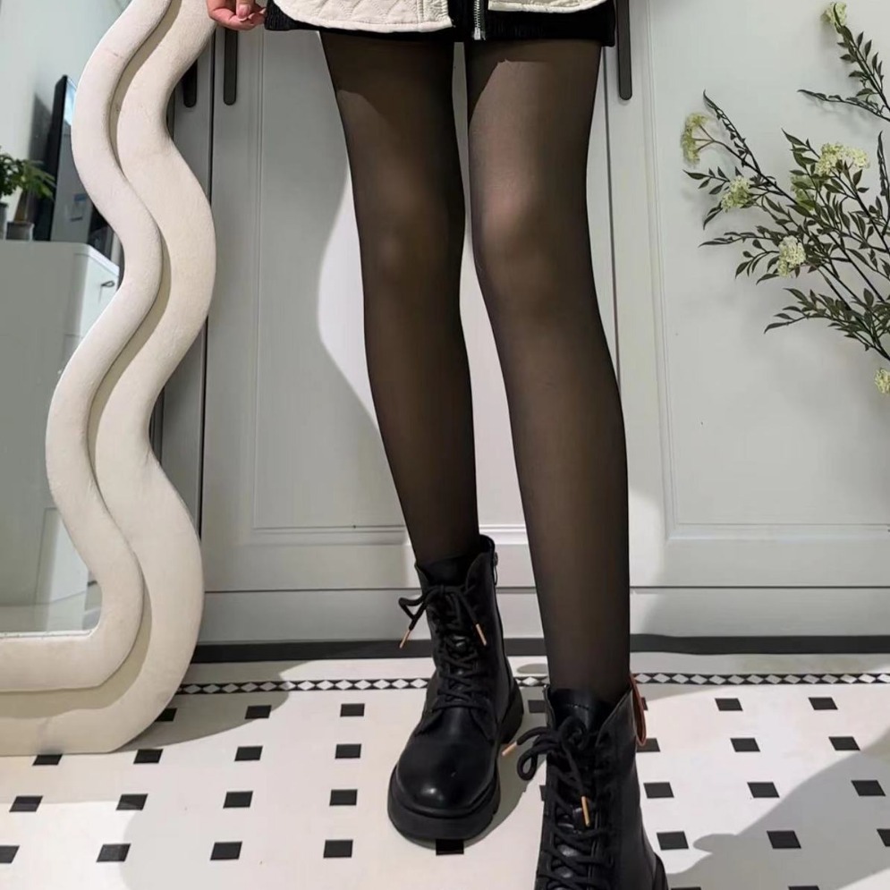 80-300g thick pants light leg artifact winter skin fake meat stewardess gray fleece-lined wear leggings