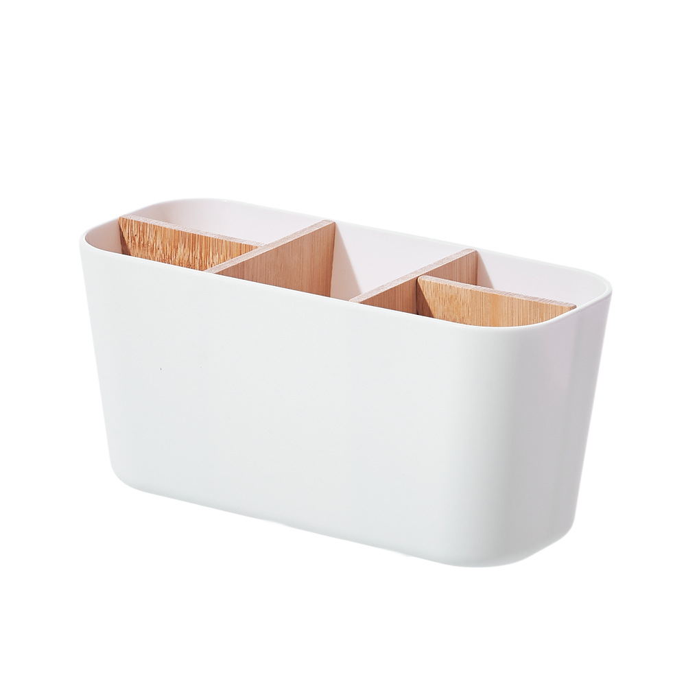 Removable bamboo wood desktop multi-compartment storage box compartment cosmetics stationery storage remote control sundry finishing box
