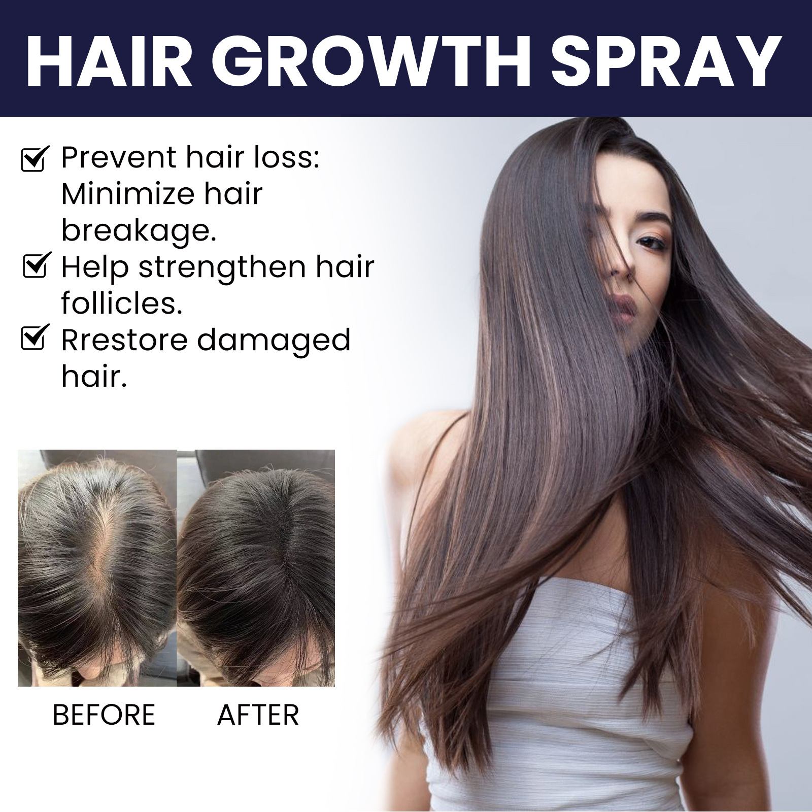 OUHOE Hair Care Spray Strong Hair Moisturizing Hair Improving Dry and Irritable Hair Quality Hydrating Hair Care Spray