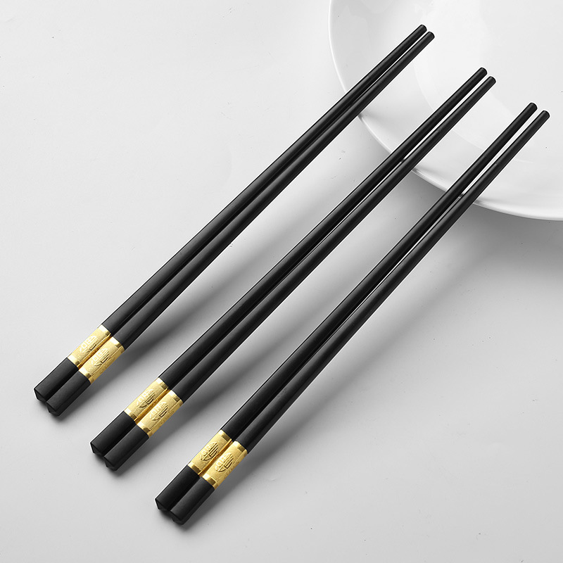 Alloy chopsticks boxed 10 pairs of hotel household high-grade non-slip non-mildew alloy chopsticks can be sterilized chopsticks