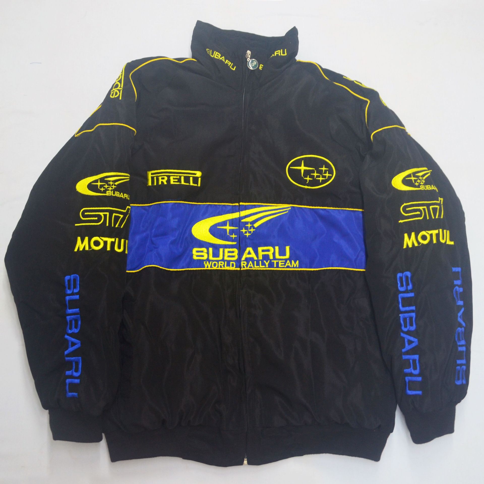 F1 racing suit academic style retro style autumn and winter coat cotton-padded jacket Subaru coat full embroidery A083A084