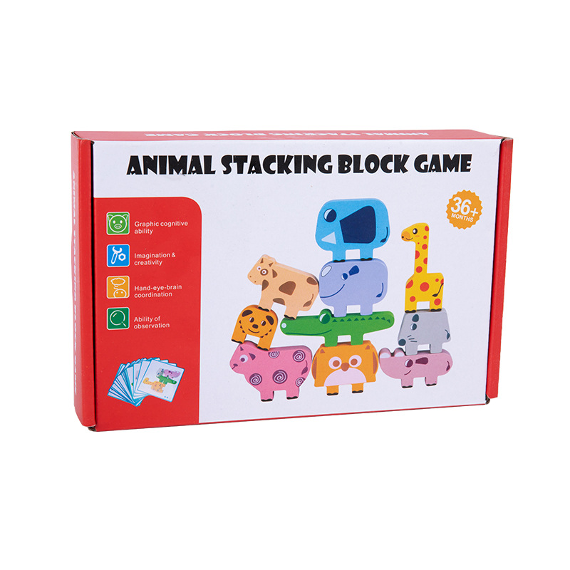 One-piece delivery animal balance jengle puzzle early education children's baby jenggao large particle building blocks toy