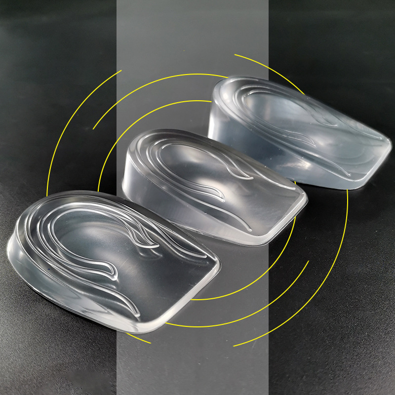 Transparent invisible inner heightening insole shock absorption silicone heel pad men/women heightening massage 1/2/3cm heel pad