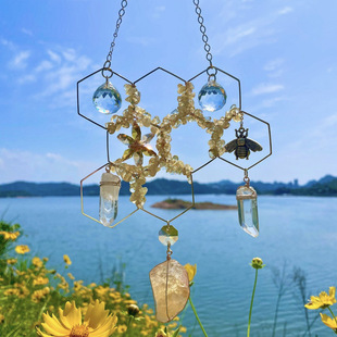 Rongguan Original Independent Station New Unique Design Honeycomb K9 Sunlight Catcher Window Decoration Pendant