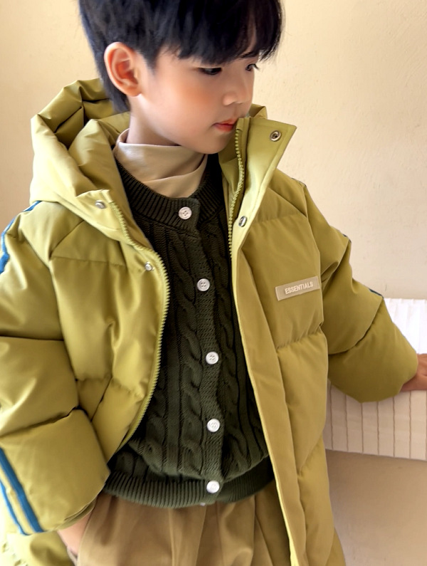 New children's thickened mid-length cotton-padded coat winter boys' and girls' down cotton-padded coat middle and older children's over-the-knee children's clothing