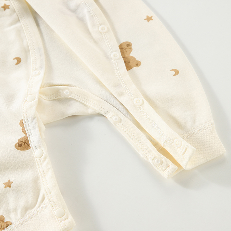 Baby clothes newborn spring and summer bottoming cotton jumpsuit baby clothes baby belly protection monk clothing