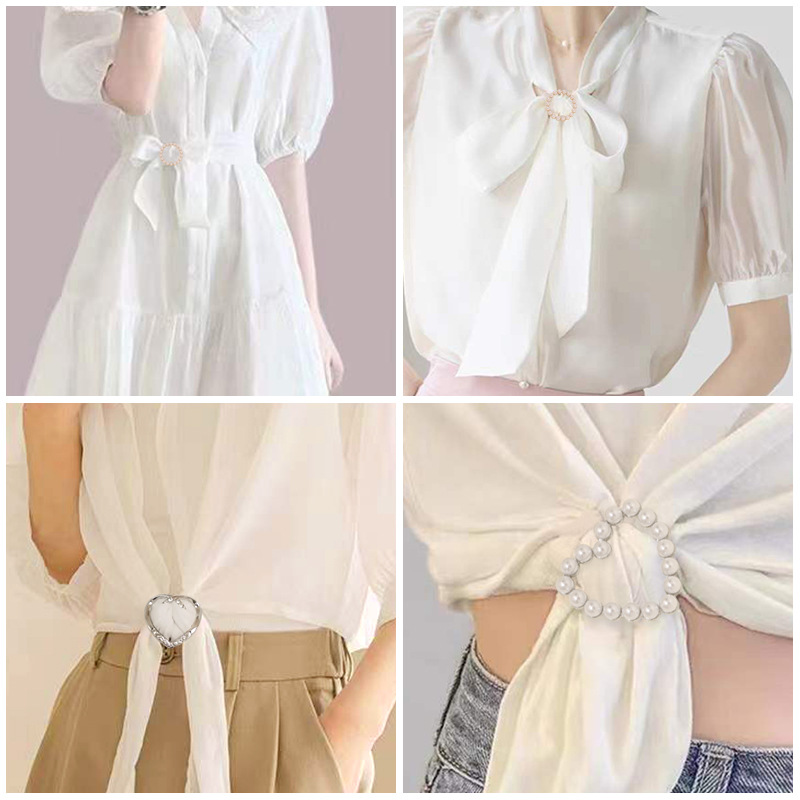 Corner Button High-end Clothes Knot Buckle Buckle Hundred Tower T-shirt Shirt Hem Fixed Decorative Silk Towel Buckle Waist Button