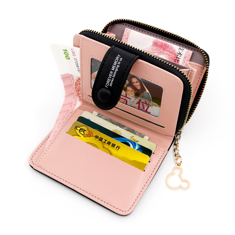 Personalized women's short zipper buckle wallet handbag coin purse love women's card bag manufacturers wholesale