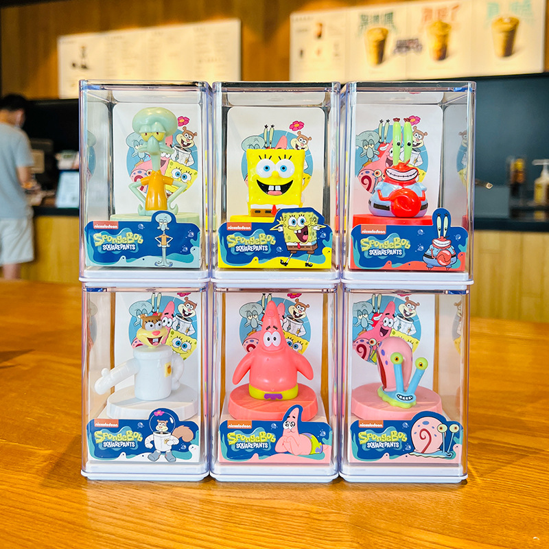 Genuine SpongeBob SquarePants Snail Crab Boss Sandy Squidward Patrick Star Seal Toy Hand Model Ornament