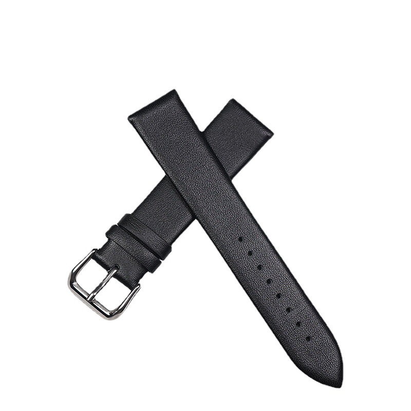 Genuine leather watch strap calf leather ultra-thin plain watch strap with needle pattern watch strap 22mm genuine leather watch strap wholesale ultra-thin soft