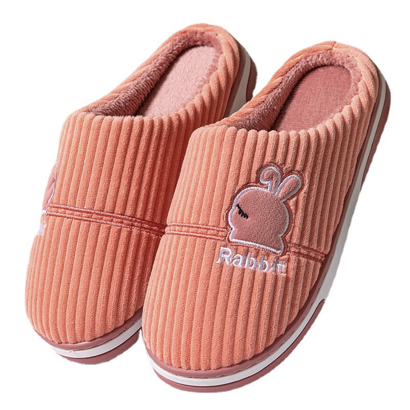 Autumn and winter large size cotton slippers for men and women home thick-soled couple Mao Mao slippers warm non-slip cotton shoes wholesale