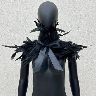 Halloween Fancy Dress Party Feather small size 2 Layer Shawl Cape Wipe Fake Collar Multicolor Optional Cross Border