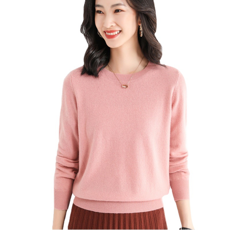 23 autumn low neck round neck sweater women's sweater loose base sweater female Korean foreign trade factory wholesale generation