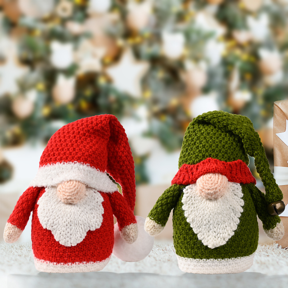 Christmas Decorations Knitted Rudolph Ornaments Christmas Gnome Doll Christmas gnomes_voghion.com