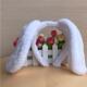 Plush all white dog ears