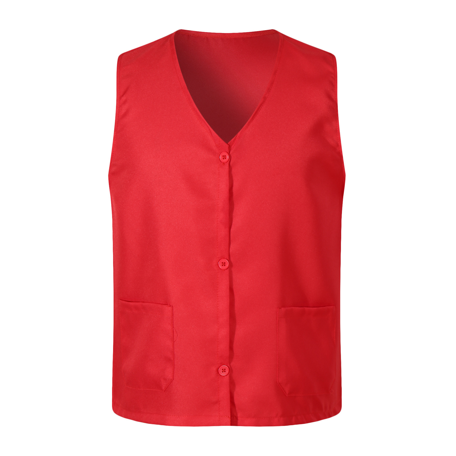 V-Neck Work Clothes Vest Volunteers Collarless Button Vest Vest Printing logo Red Volunteer Clothes Chicken Heart Collar