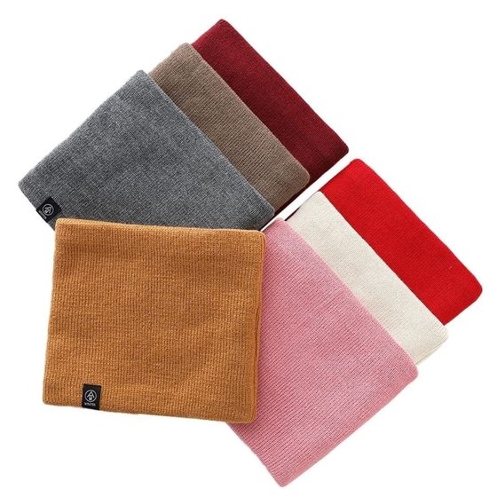 Winter Scarf Unisex Fleece-Lined Thickened Sleeve Outdoor Riding Mask All-Match Knitted Neck Protection Pullover Scarf