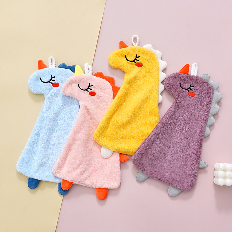 Dinosaur Wipe Hand Towel Cute Hanging Kitchen Wipe Hand Towel Creative Cartoon Children's Towel Light Luxury Household Wipe Hand Cloth