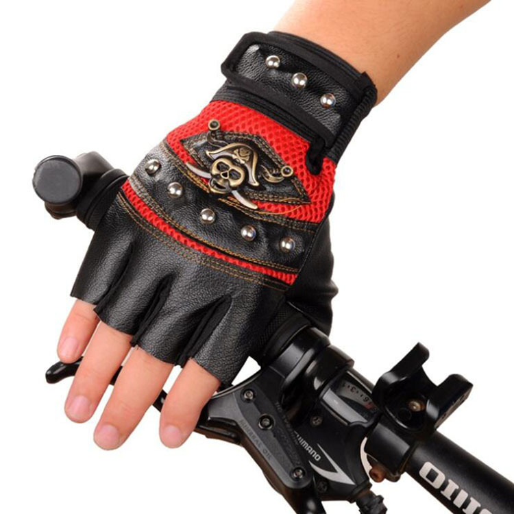 Tactical gloves Outdoor riding half finger gloves men's anti-slip breathable wear-resistant motorcycle bike motorcycle PU gloves_voghion.com