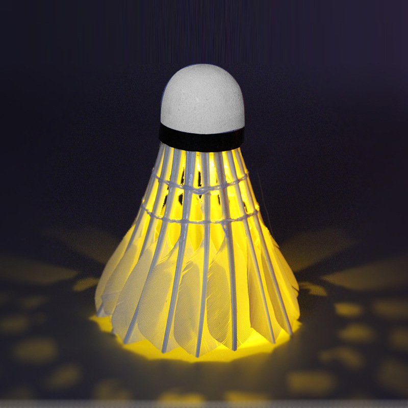 Manufacturers supply LED flashing bright color luminous badminton resistant night training supplies goose fur ball 4